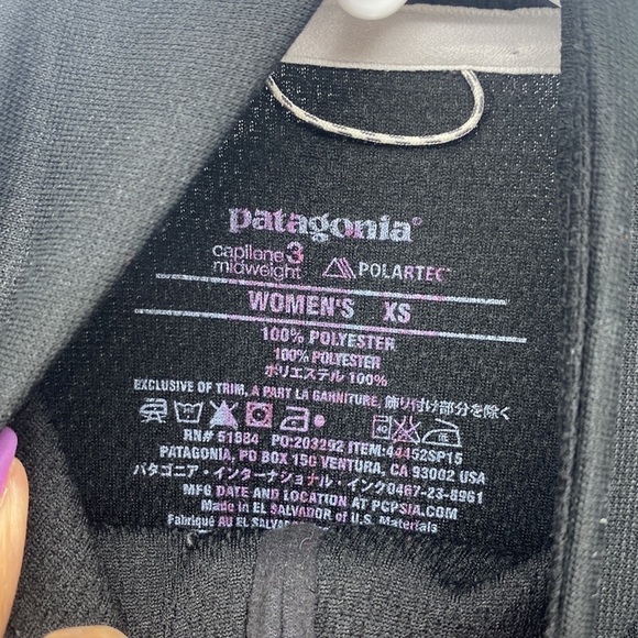 Patagonia capilene 3 lightweight polartec base layer top black Gorpcore ski base - Picture 4 of 6